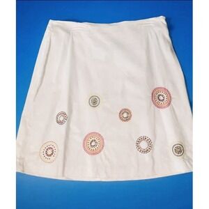 Bamboo Traders  Skirt  Women's Size 16 White Beaded Circles Boho prairie